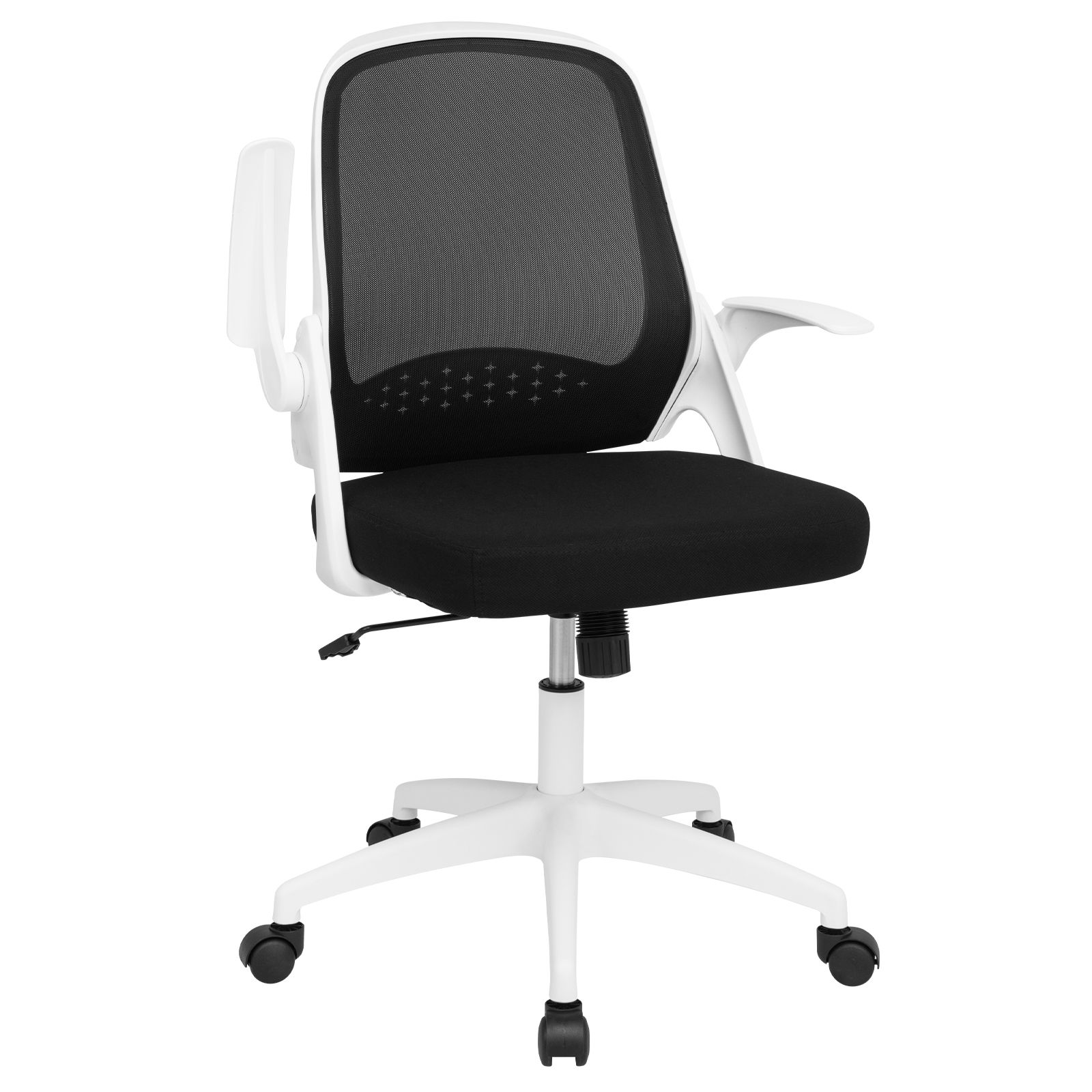 Height Adjust Swivel Rolling Mesh Office Chair with Ergonomic Mid-Back White